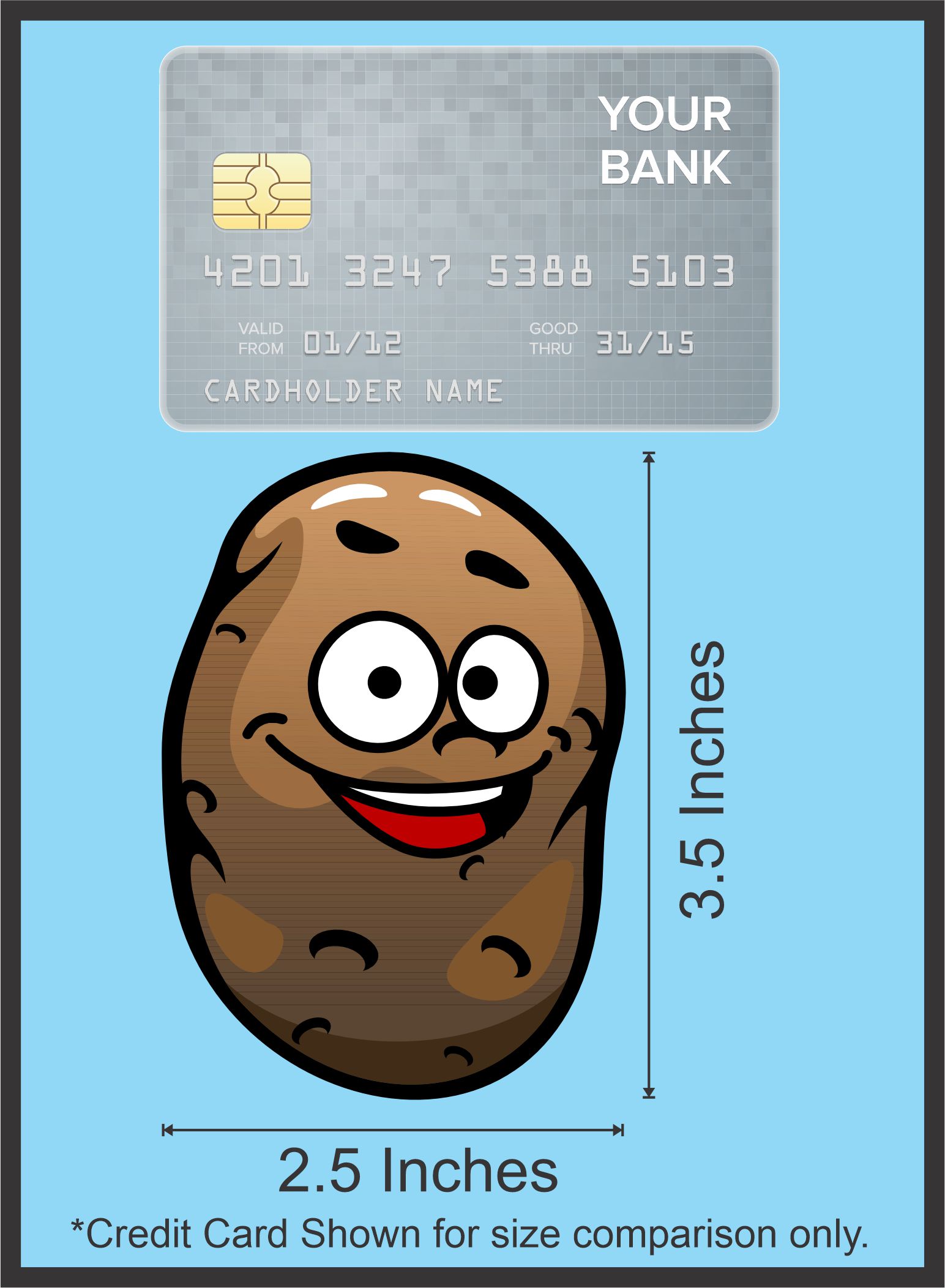 cartoon potato characters, googly eyes, happy expressions - vinyl removable sticker