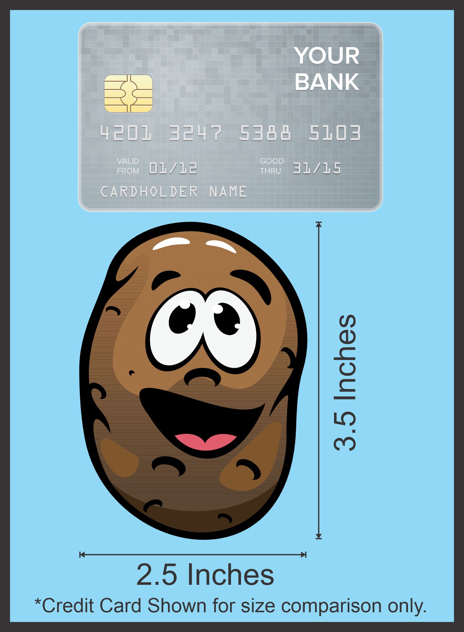 cartoon potato characters, googly eyes, happy expressions - vinyl removable sticker