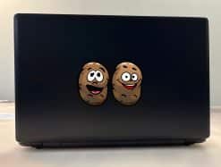 cartoon potato characters, googly eyes, happy expressions - vinyl removable sticker