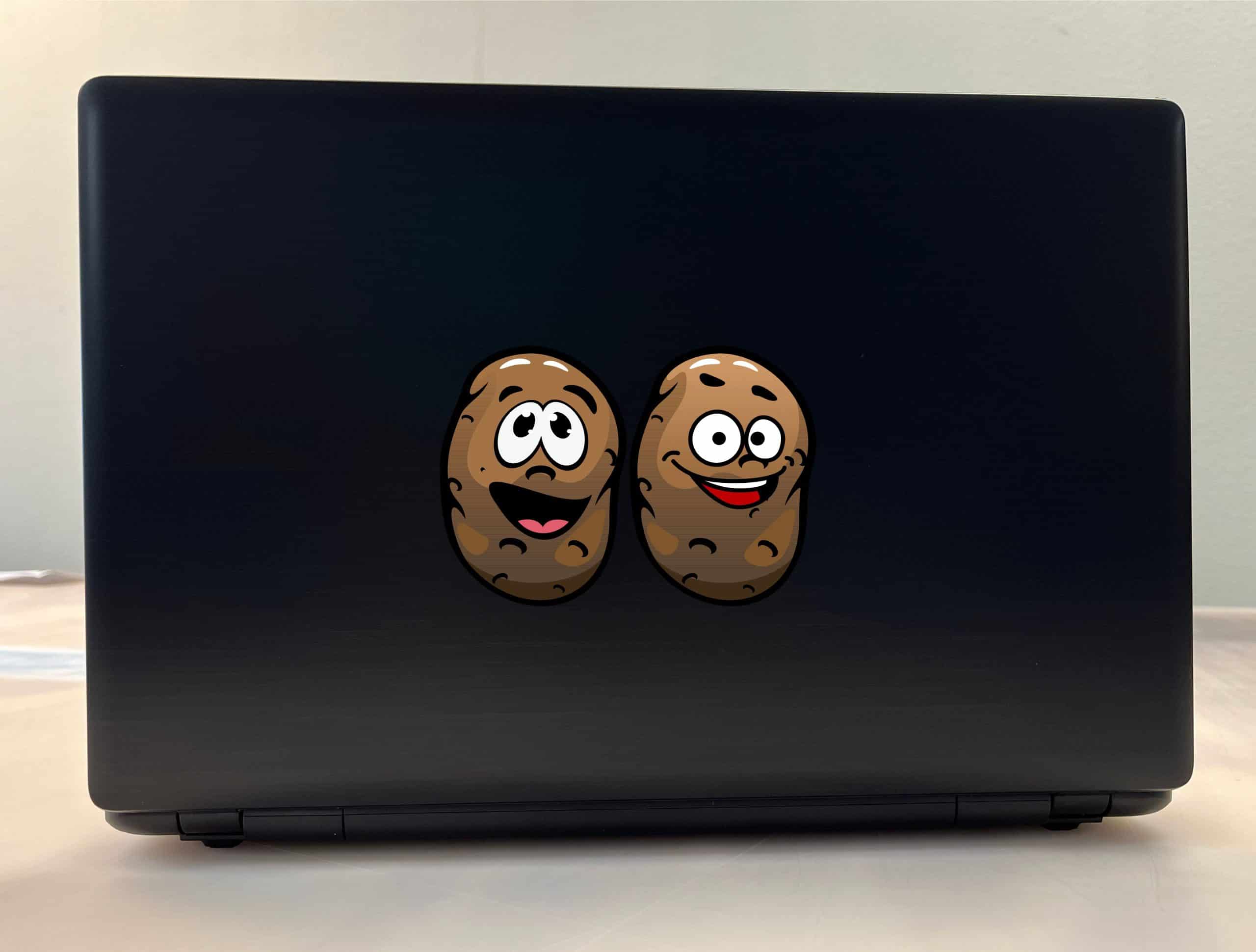 cartoon potato characters, googly eyes, happy expressions - vinyl removable sticker