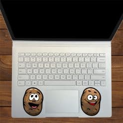 cartoon potato characters, googly eyes, happy expressions - vinyl removable sticker
