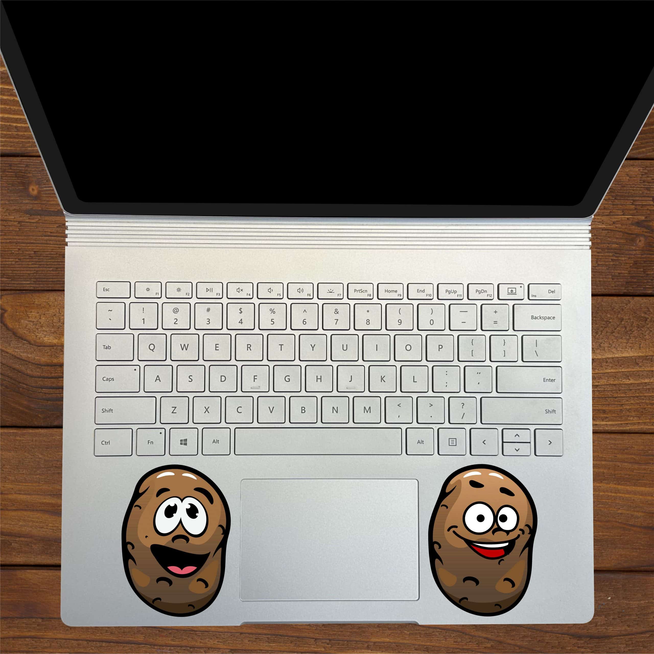 cartoon potato characters, googly eyes, happy expressions - vinyl removable sticker
