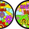 sunburst pattern, floral motifs, inspirational text - vinyl removable sticker