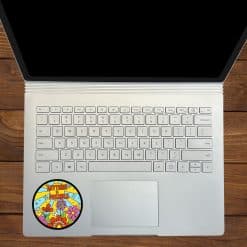 sunburst pattern, floral motifs, inspirational text - vinyl removable sticker
