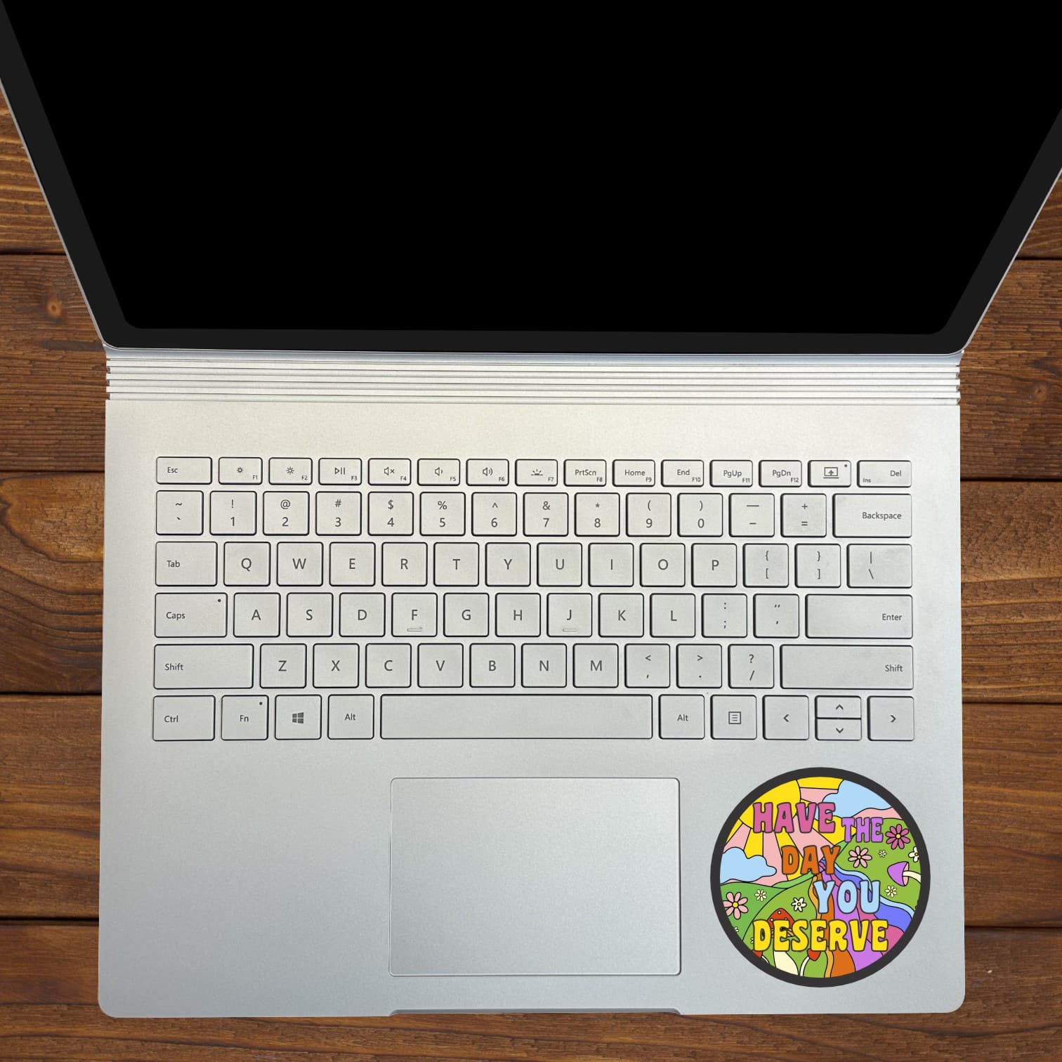 sunburst pattern, floral motifs, inspirational text - vinyl removable sticker