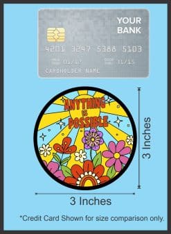 sunburst pattern, floral motifs, inspirational text - vinyl removable sticker