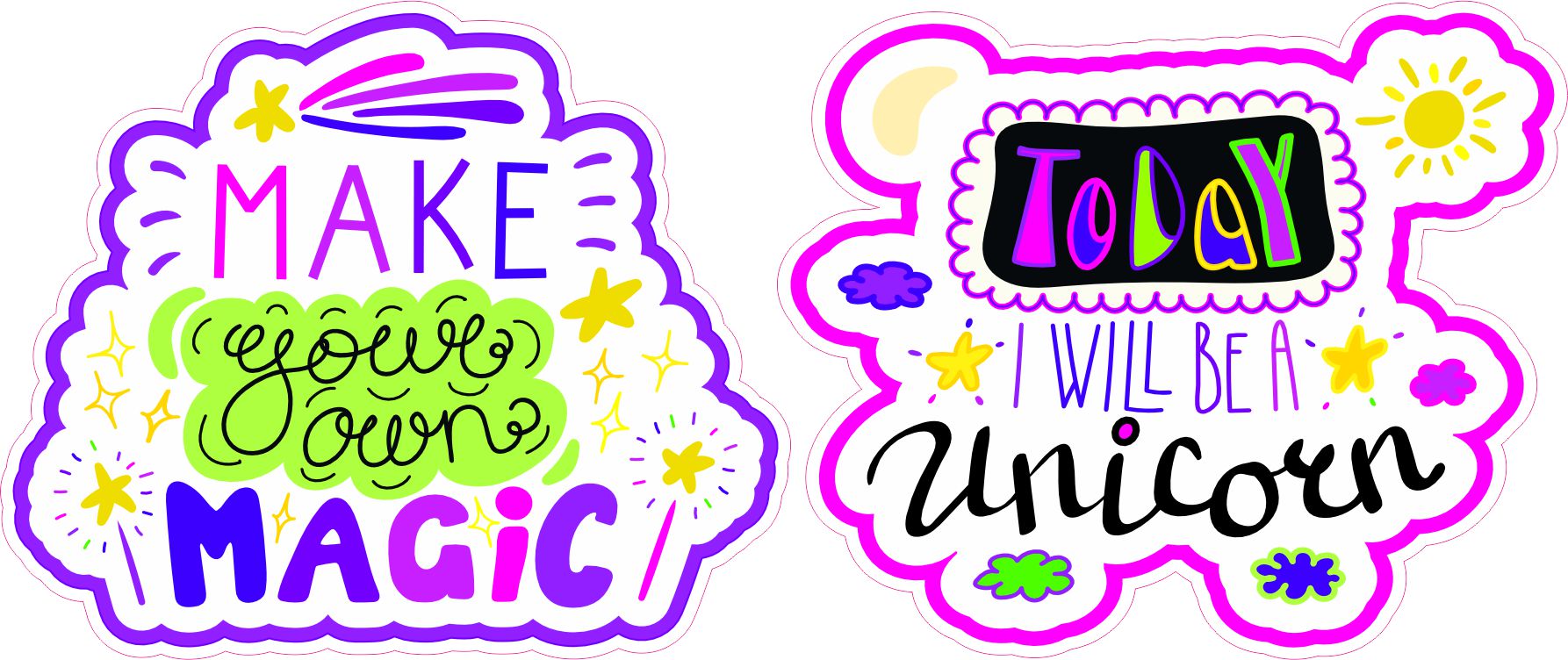 cloud shapes, stars, celestial motifs - vinyl removable sticker