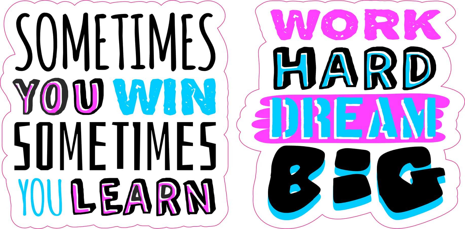 bold typography, colorful text, motivational quotes - vinyl removable sticker
