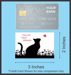 cat silhouettes, motivational text, wildflower border - vinyl removable sticker