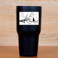 cat silhouettes, motivational text, wildflower border - vinyl removable sticker