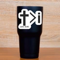 christian cross, greater than symbol, lowercase i - vinyl removable sticker