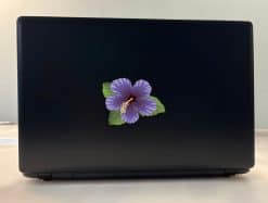 hibiscus flower, tropical leaves, gradient shading - vinyl removable sticker