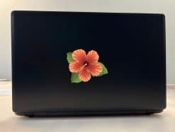 tropical hibiscus flower, radiating petal patterns, botanical details - vinyl removable sticker