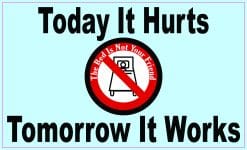 motivational text, prohibition symbol, humorous message - vinyl removable magnet