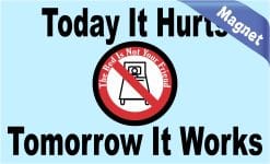 motivational text, prohibition symbol, humorous message - vinyl removable magnet