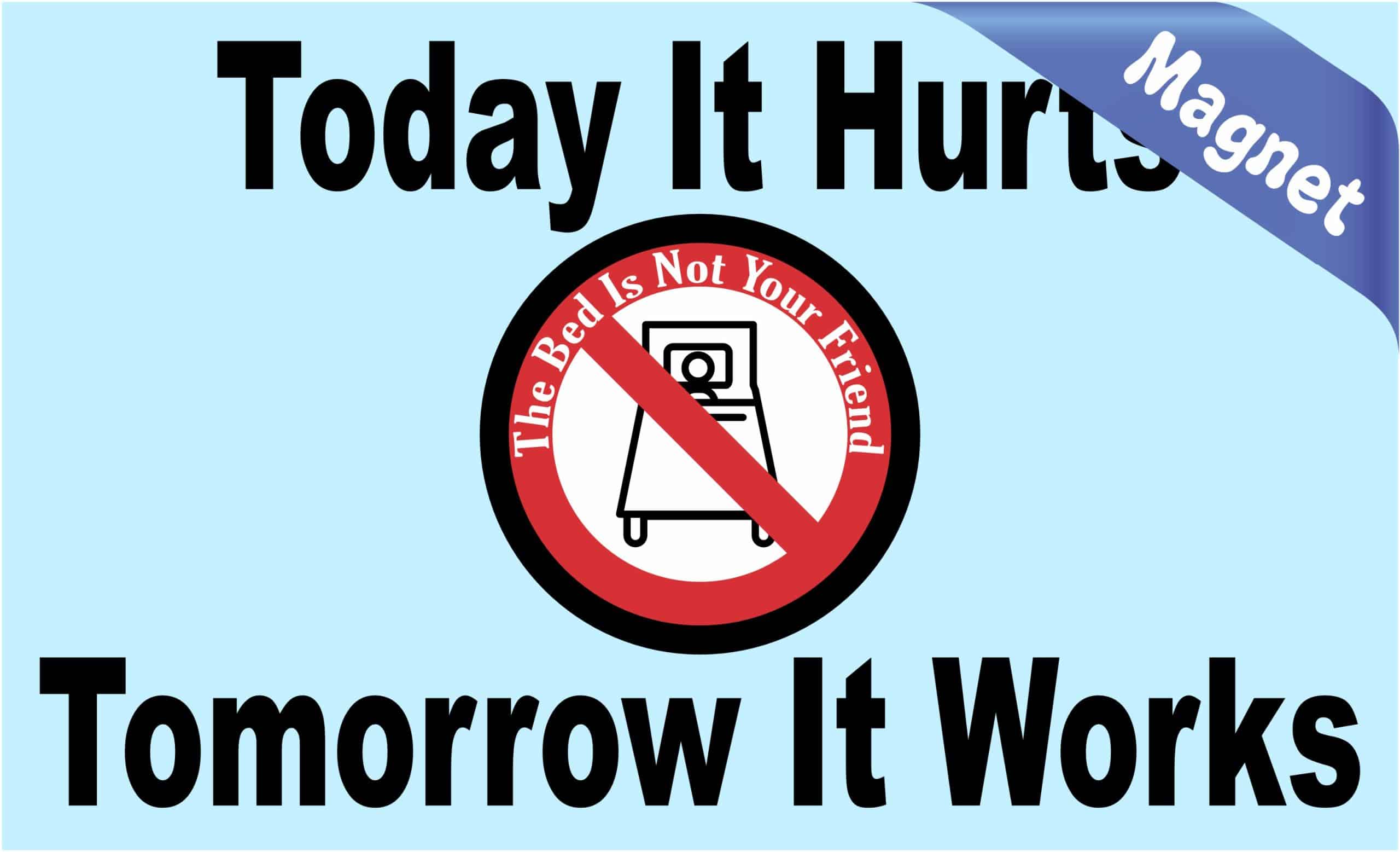 motivational text, prohibition symbol, humorous message - vinyl removable magnet