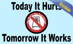 prohibition sign, bed icon, motivational text - vinyl removable sticker