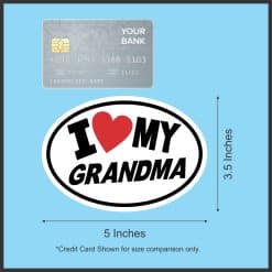 oval shape, heart symbol, bold typography - vinyl removable sticker