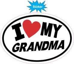 oval shape, heart symbol, bold typography - vinyl removable sticker