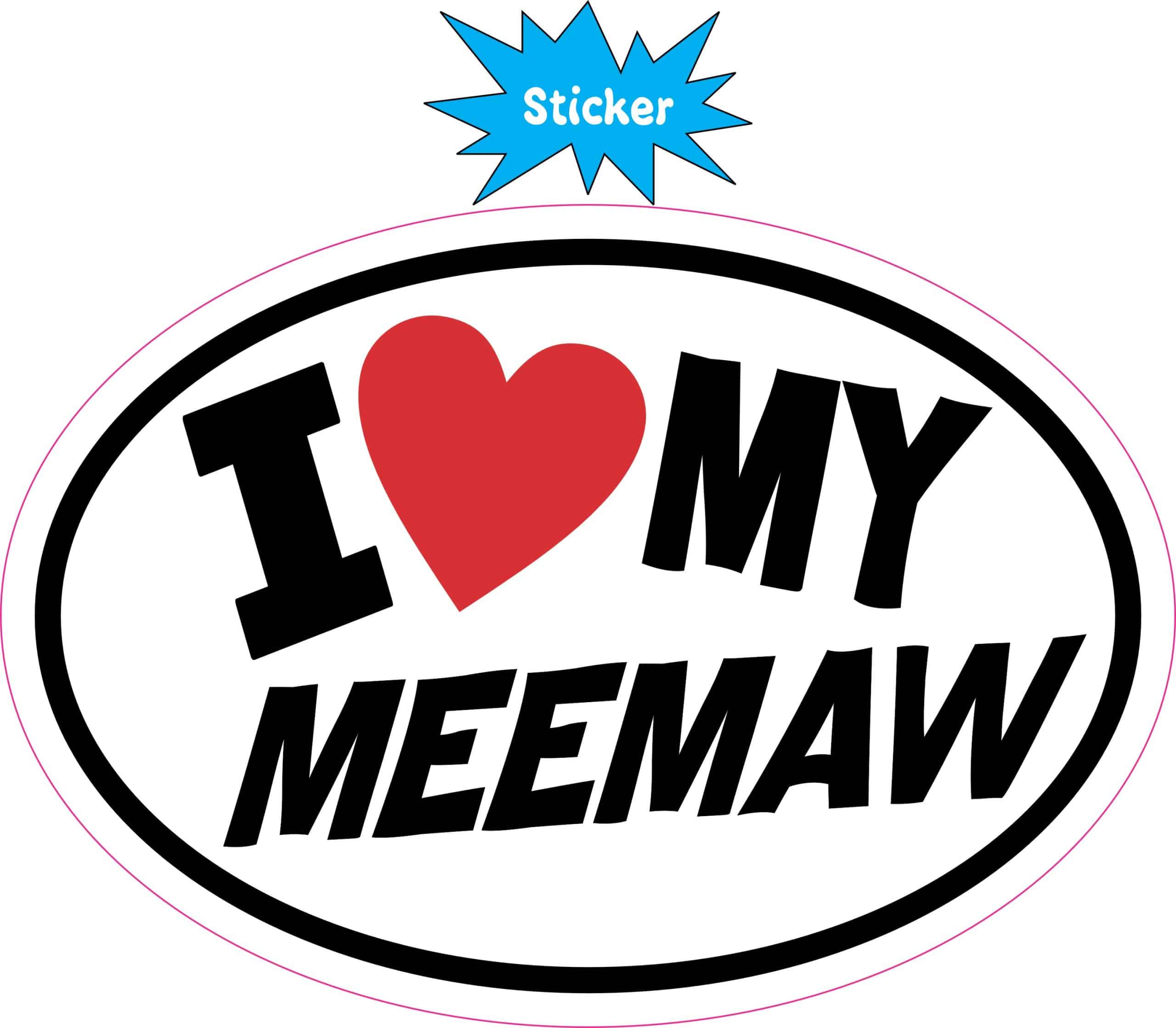 oval shape, heart symbol, bold text - vinyl removable sticker