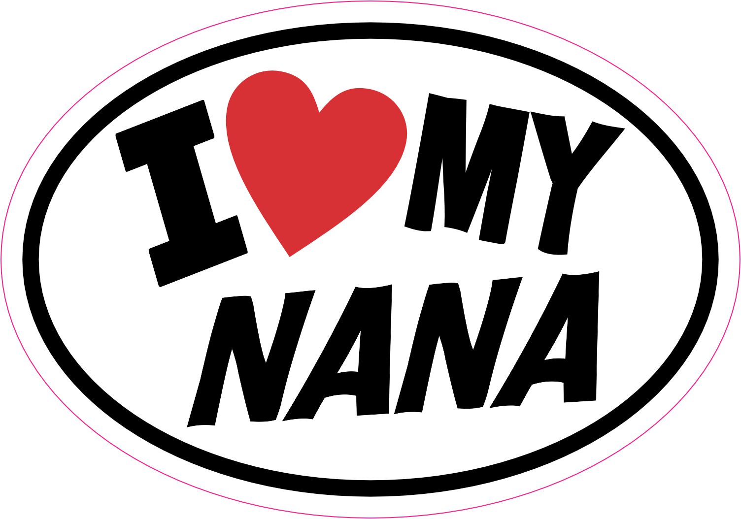 oval shape, heart symbol, bold typography - vinyl removable sticker