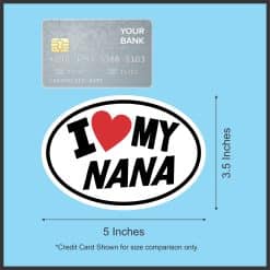 oval shape, heart symbol, bold typography - vinyl removable sticker