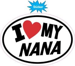 oval shape, heart symbol, bold typography - vinyl removable sticker