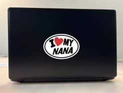 oval shape, heart symbol, bold typography - vinyl removable sticker