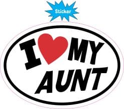 oval shape, bold typography, heart symbol - vinyl removable sticker