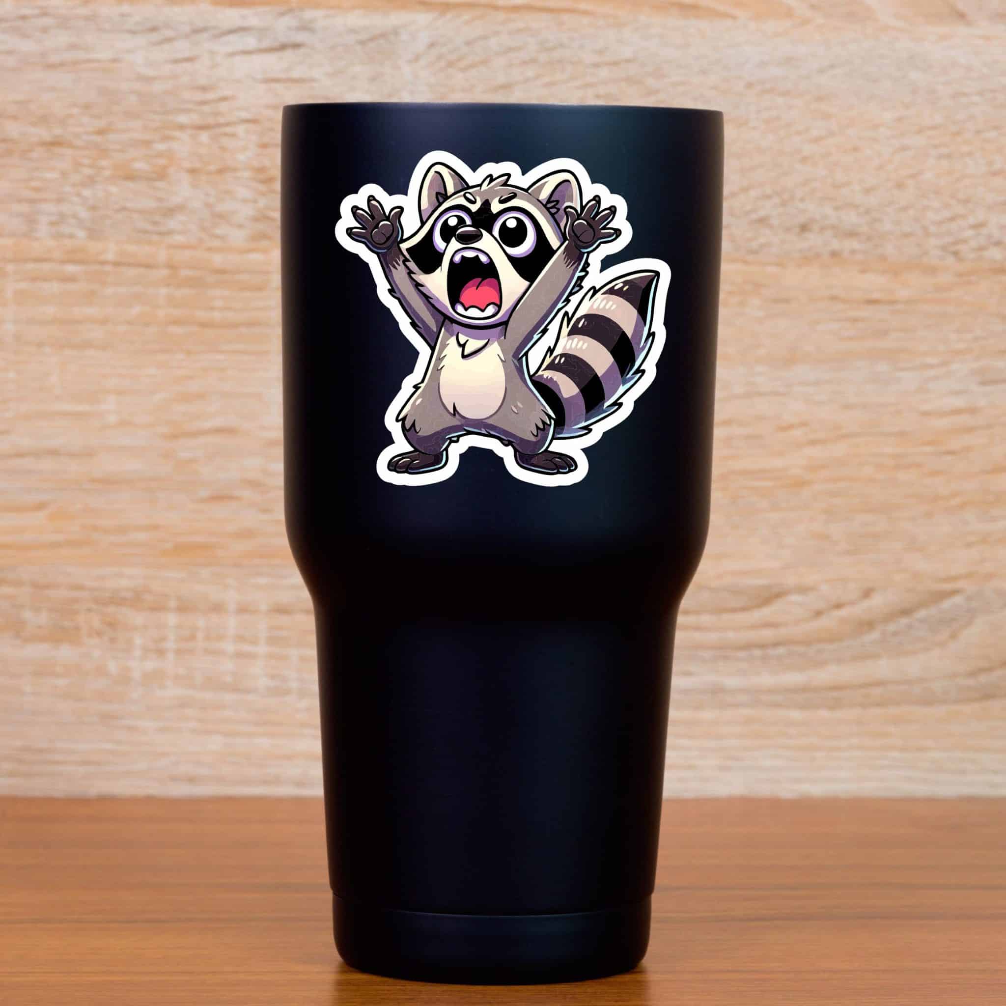 StickerTalk Screaming Cartoon Raccoon Vinyl Stickers, 1 sheet of 2 ...