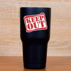 stamp-style border, bold lettering, distressed texture effect - vinyl removable sticker