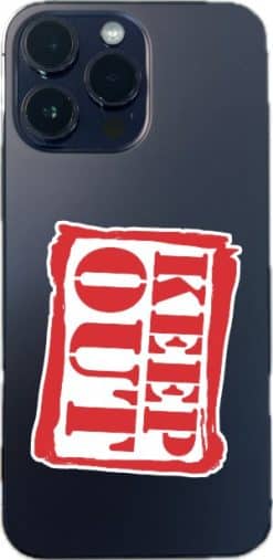 stamp-style border, bold lettering, distressed texture effect - vinyl removable sticker