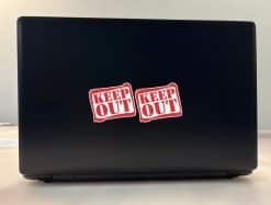 stamp-style border, bold lettering, distressed texture effect - vinyl removable sticker