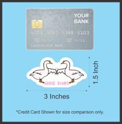 two white geese, decorative flourishes, pun text - vinyl removable sticker