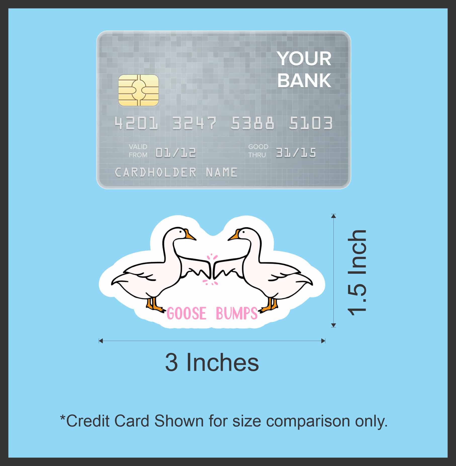 two white geese, decorative flourishes, pun text - vinyl removable sticker