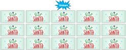 Secret Santa text, gift box graphics, snowflake decorations - vinyl removable sticker