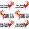 santa claus character, gift sack, holiday text - vinyl removable sticker