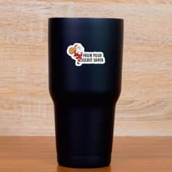 santa claus character, gift sack, holiday text - vinyl removable sticker