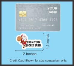 santa claus character, gift sack, holiday text - vinyl removable sticker