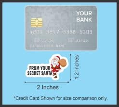 santa claus character, gift sack, holiday text - vinyl removable sticker