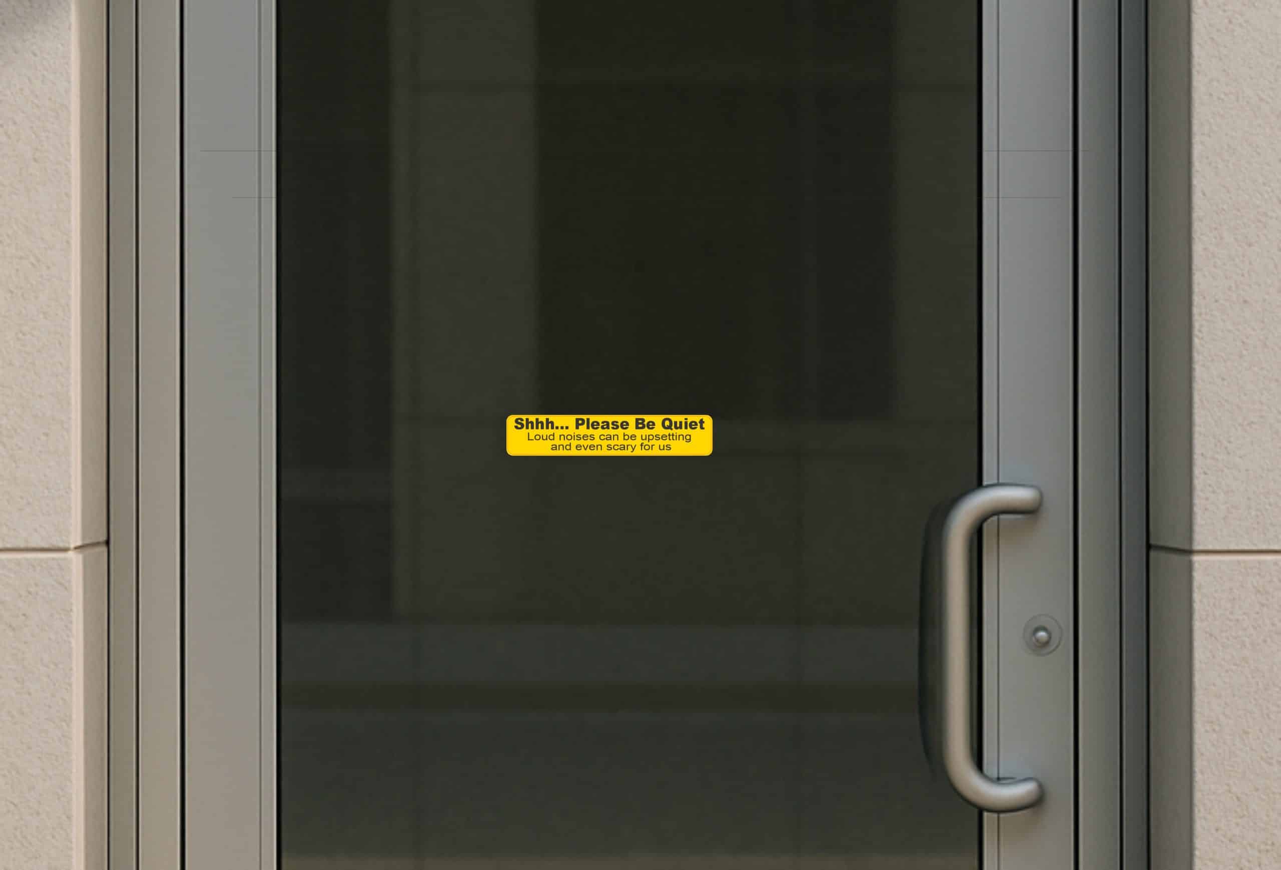 bold typography, bright yellow background, polite messaging - vinyl removable sticker