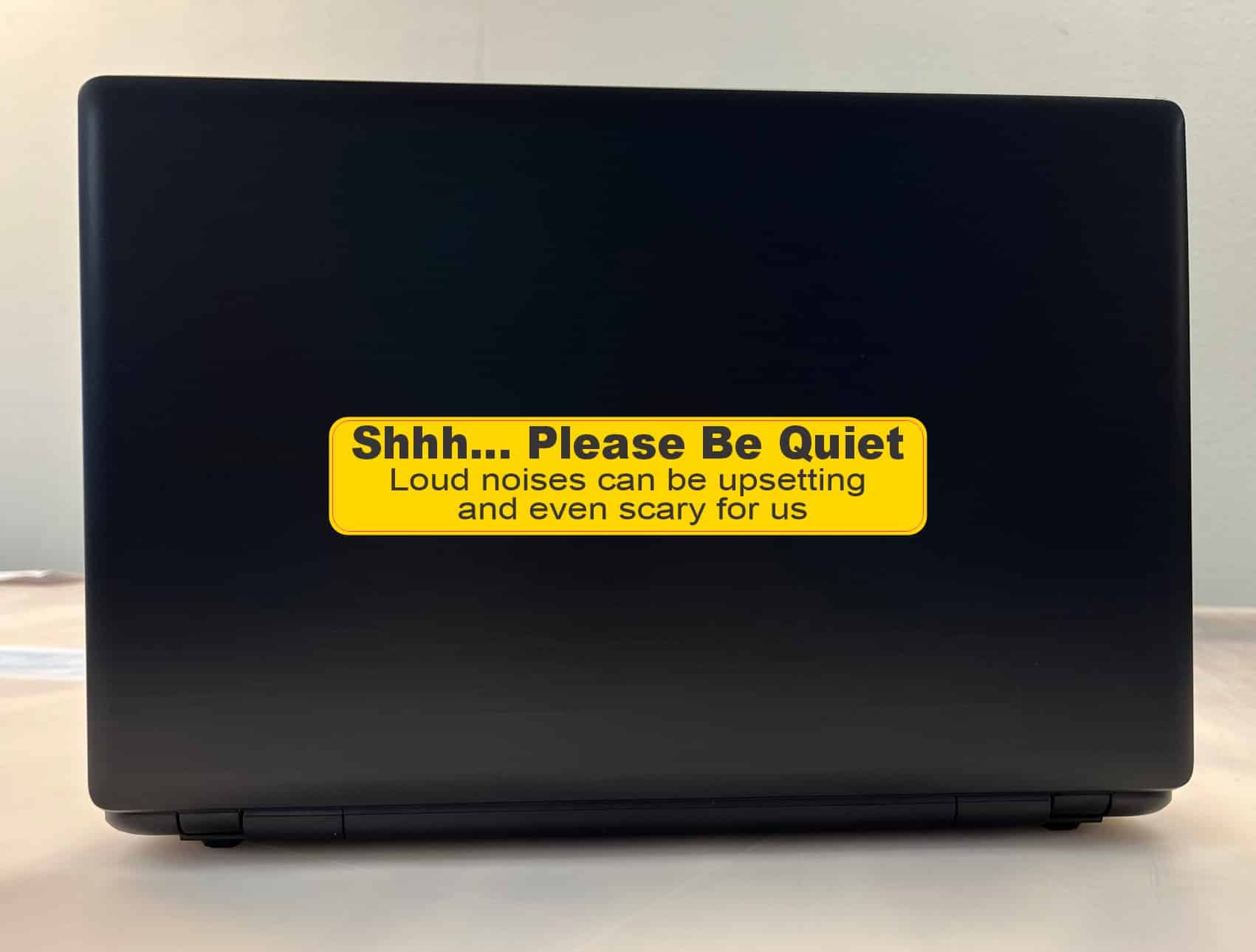 bold typography, bright yellow background, polite messaging - vinyl removable sticker