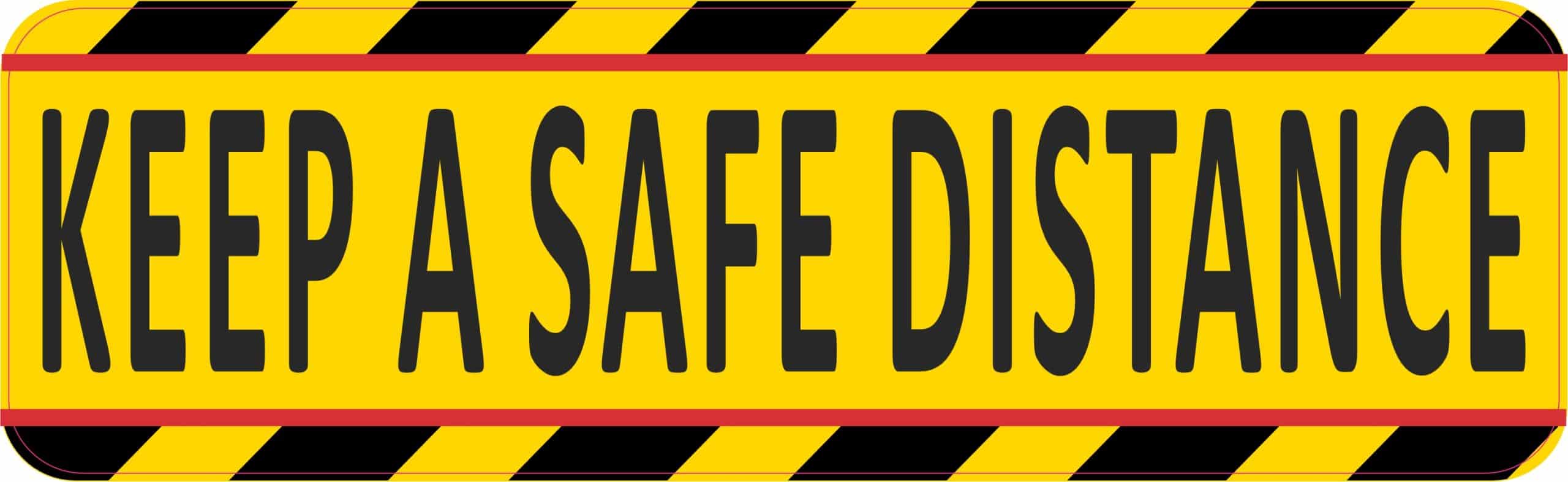 diagonal warning stripes, bold text, high-contrast colors - vinyl removable magnet
