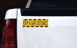 diagonal warning stripes, bold text, high-contrast colors - vinyl removable magnet