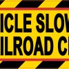 bold black text, bright yellow background, diagonal striped borders - vinyl removable sticker