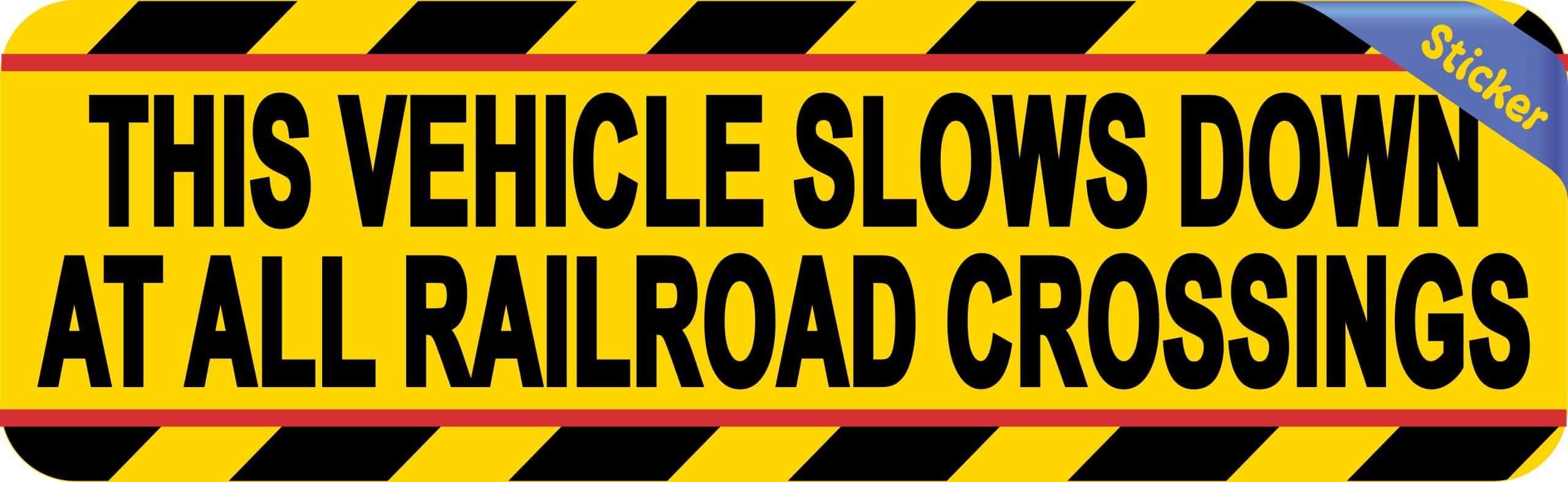 bold black text, bright yellow background, diagonal striped borders - vinyl removable sticker