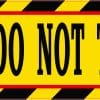 hazard stripes, warning text, safety messaging - vinyl removable sticker