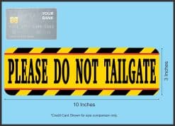 diagonal safety stripes, bold black text, bright yellow background - vinyl removable magnet