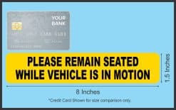 bold black text, bright yellow background, safety messaging - vinyl removable sticker