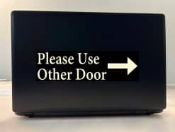 directional arrow, professional typography, high contrast colors - vinyl removable sticker